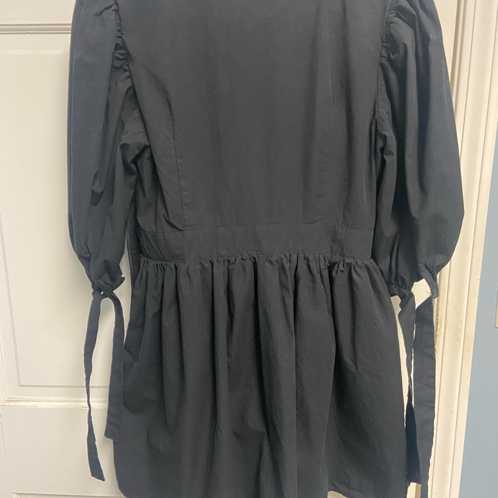 Showpo Black Women’s Tie-Sleeve Peasant Dress